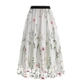 thumbnail image 1 of Birdeem Womens Spring and Summer New Retro Slim Mesh Embroidery Half-Body Skirt, 1 of 1