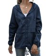 thumbnail image 1 of Liquidation! Veste Fine de Printemps pour Femmes Mode Veste Imperméable Coupe-Vent Extérieur Noir 2TG, 1 of 12