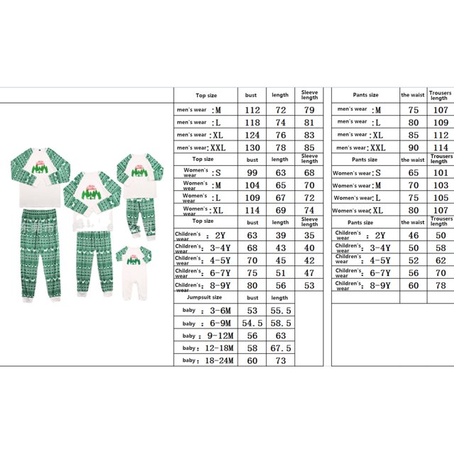 Opperiaya Vêtements de Nuit Parent-Enfant Xmas Col Rond Hauts Pantalons / Combinaison