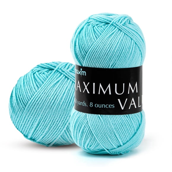 Mary Maxim Valeur Maximale Fil Acrylique Sarcelle pour Crochet, Tricot 474 Yds, Sarcelle Pâle