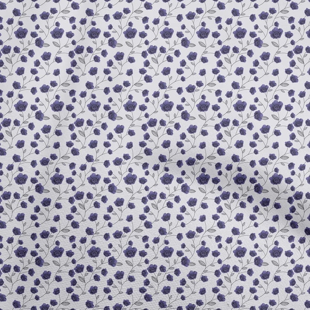 oneOone Velvet Blue Fabric Florals Sewing Craft Projects Fabric Prints By Yard 58 Inch Wide