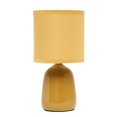 thumbnail image 1 of Simple Designs 10.04" Tall Traditional Ceramic Thimble Base Bedside Table Desk Lamp with Matching Fabric Shade for Home Decor, Nightstand, Bedroom, Living Room, Entryway, Office, Black, 1 of 9