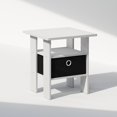 thumbnail image 1 of Furinno Tidur Bedside Table Nightstand with Bin Drawer, White/Black, 1 of 5