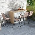 thumbnail image 2 of Costway 4PCS Patio Folding Bar-height Chairs with Armrests Quick-drying Seat Beige Backyard, 2 of 8