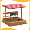 thumbnail image 3 of Outsunny Bac à Sable pour Enfants avec Couvercle, Bac à Sable en Bois pour l'Extérieur, Rouge, 3 of 9