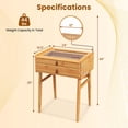 thumbnail image 3 of Costway Coiffeuse avec Miroir Réglable Table de Maquillage en Bambou 2 Tiroirs, 3 of 9