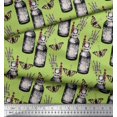 thumbnail image 2 of Soimoi Green Modal Satin Fabric Insect,Lavender & Vintage Bottle Fabric Prints by Yard 42 Inch Wide, 2 of 3
