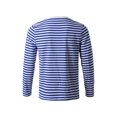 thumbnail image 3 of INSPIRE CHIC T-Shirt pour Homme à Rayures Col Rond Manches Longues Chandail Haut 38 Bleu et Blanc, 3 of 8