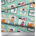 thumbnail image 2 of Soimoi Viscose Chiffon Fabric Penguin Ocean Print Sewing Fabric Yard 42 Inch Wide, 2 of 3