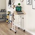 thumbnail image 3 of Giantex Mobile Standing Desk, Height Adjustable Sit to Stand Desk, Portable Laptop Desk, 2-Tier Computer Workstation for Home Office, Natural, 3 of 9