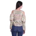 thumbnail image 4 of Moomaya Printed Casual Long Sleeve Tops Women Cold Shoulder Ruffle Sleeves Top, 4 of 4