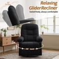 thumbnail image 4 of Korser Manual Swivel Rocker Recliner Chair for Living Room,Small Recliner Sofa for Small Spaces,Linen Fabric,Dark Black, 4 of 7