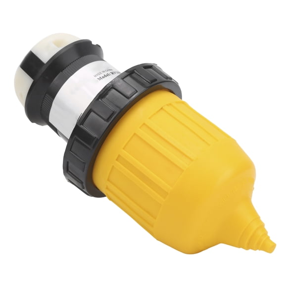 Yajisi 30 Amp 125V RV Cord Connector Twist Locking Plug with Waterproof Cover Ring for Caravan, 7.5 in / 19 cm