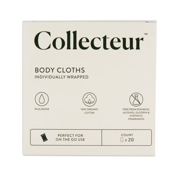 Collecteur 100% Organic Cotton Body Cloths - 20 count
