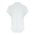 thumbnail image 5 of RKSTN Womens Summer Tops Fashion Cotton and Linen Buttons Going out Tops Basic Solid Color Shirts V-Neck Short Sleeve Loose Fit Pullover Tops, 5 of 5
