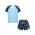 thumbnail image 2 of Zaldita Boys Short Sleeve Printed Rash Guard Two Pieces Swimsuit Set Summer Beach Bathing Suit 1Sky Blue A 4XL, 2 of 7