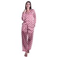 thumbnail image 1 of Moomaya Button Down Pajama Set For Women Notch Collar Nightwear Pants Loungewear, 1 of 6