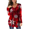 thumbnail image 1 of MesaSe Tunique de Noël Imprimée Col Rond pour Femmes Boutons Manches Longues Blouse Ample, 1 of 6