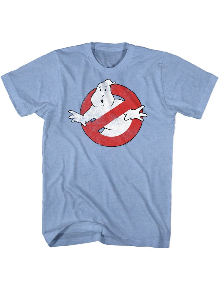 Real Ghostbusters Logo Light Blue Heather Adult T-Shirt Tee