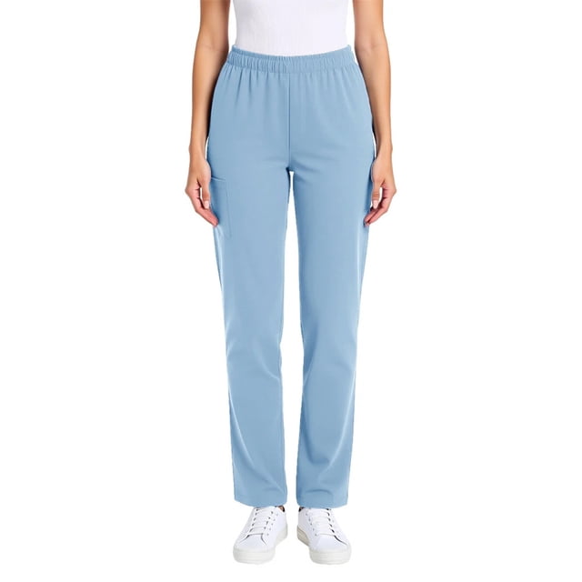 HongQid Sarraus pour Femmes Taille Mi-Haute Jambe Fuselée Pantalon Cargo Bas en Tissu Extensible Tailles Régulières/petites