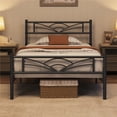 thumbnail image 2 of Yaheetech Metal Platform Bed with Cloud-inspired Design, Twin, Black, 2 of 8