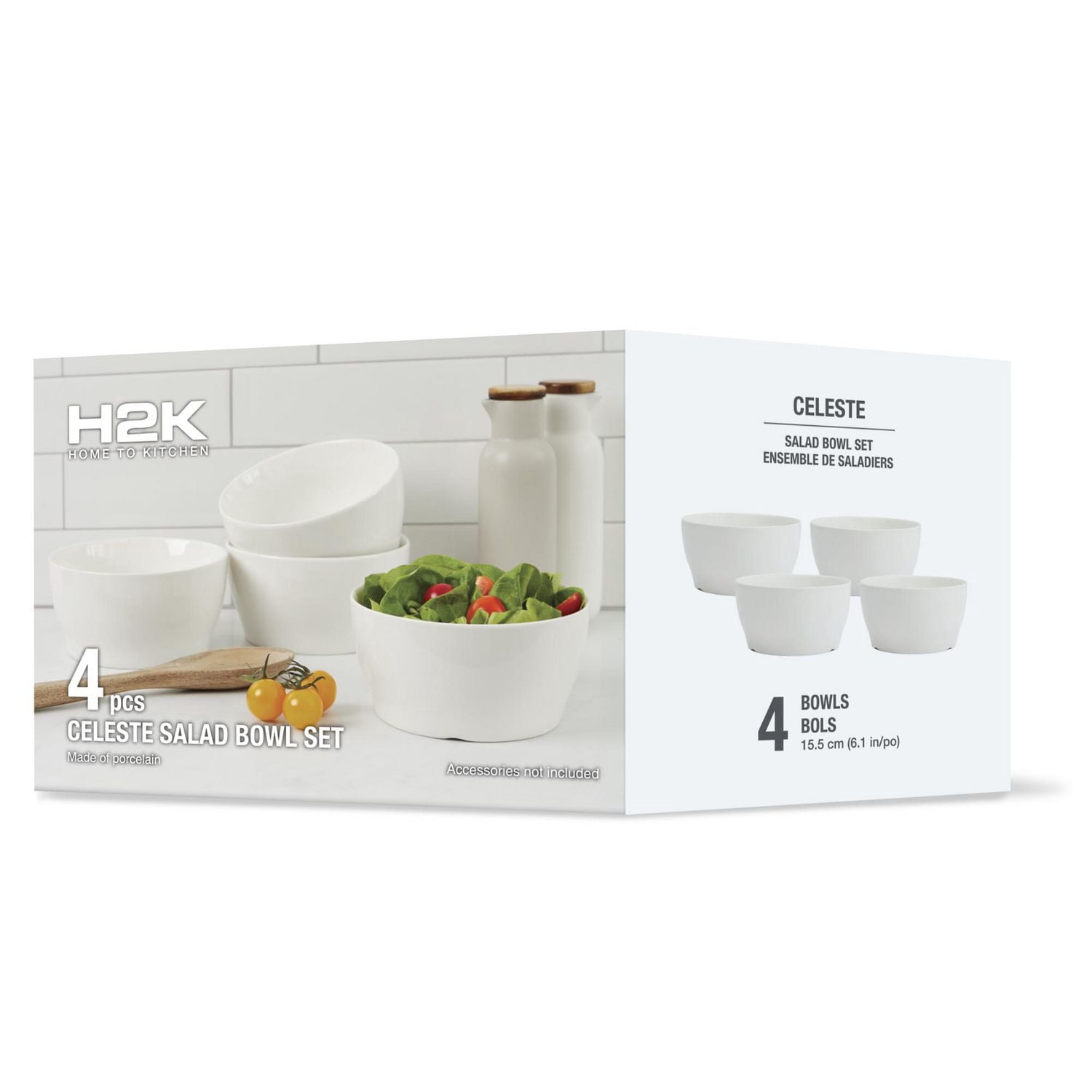 Safdie & Co. Ensemble Bols Celeste Porcelaine 4MCX Blanc