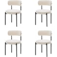 thumbnail image 1 of LivinVeluris Mid-Century Dining Chairs Set of 4, Modern Boucle Upholstered Kitchen Chairs with Black Metal Legs (Cream White), 1 of 9