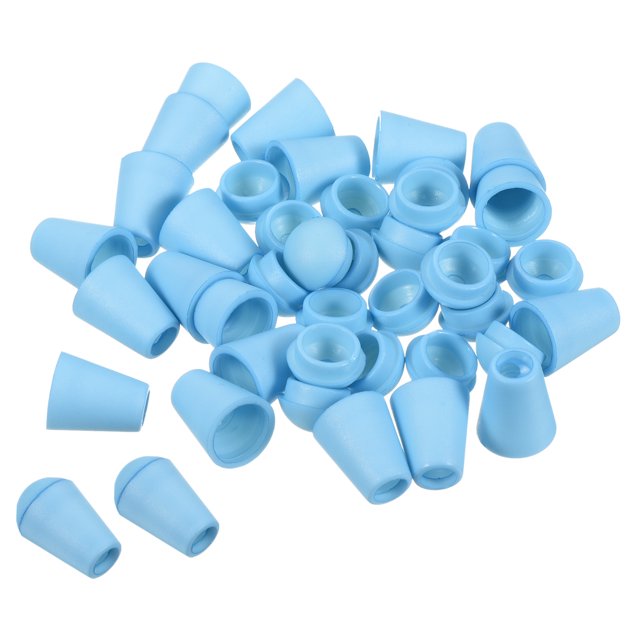 Unique Bargains Bell End Stopper, Cord Rope Lock for Drawstring Bag, Light Blue 50 Pack