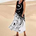 thumbnail image 4 of TJAZFJPA Robes de Gala pour Femmes Élégantes Mode pour Femmes Col Rond Décontracté Imprimé Pissenlit 3D Sans Poignets Poche Longue Robe Débardeur Robe Décontractée Robe Semi-Formelle Robe de la Saint-Valentin, 4 of 6