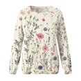 thumbnail image 4 of KIHOUT Chandails Molletonnés pour Femmes en Liquidation, Hauts Blouse à Manches Longues d'Automne et d'Hiver à Col Rond à Imprimé Floral, Coupe Ample, Taille P-2TG, 4 of 5