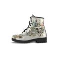 thumbnail image 4 of UKAP Women Leather Boot Floral Short Bootie Lace Up Ankle Boots Work Booties Waterproof Beige 7, 4 of 4