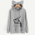 thumbnail image 3 of Vente Chaude Chandail à Capuchon pour Femmes Simple avec Chat de Dessin Animé Oreilles 3D Manches Longues Décontracté Hoody Chandail en Molleton Mode pour Dames Chandail à Capuche Hauts Chandails à Capuchon, 3 of 3