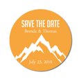 thumbnail image 1 of Darling Souvenir Round 45 Pcs Snowy Mountain Save The Date Stickers Personalized Bride Groom Names And Date Envelope Seals- Pale Orange, 1 of 4