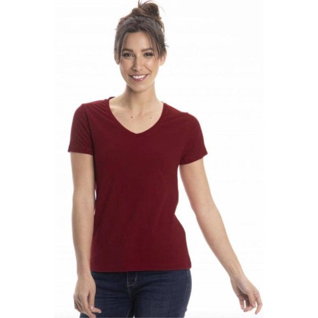 Sierra Socks T-Shirts à Col en V pour Femmes (S, Zinfandel)