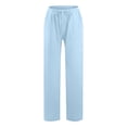 thumbnail image 4 of Timegard Cotton Linen Pants for Women Elastic Waist Drawstring Fall Travel Casual Pants with Pockets, 4 of 5