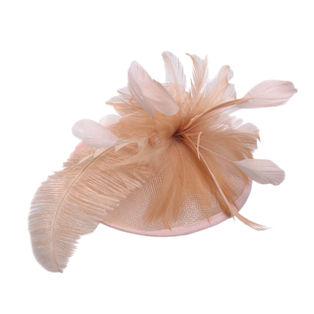 Decodeary Stay Fashionable And Comfortable With Women Flower Mesh Ribbons Feathers Fedoras Hat All Seasons skin pink 1Set