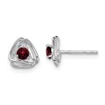 thumbnail image 1 of 14K White Gold Button Garnet Earrings 1/3 Carat (ctw), 1 of 3
