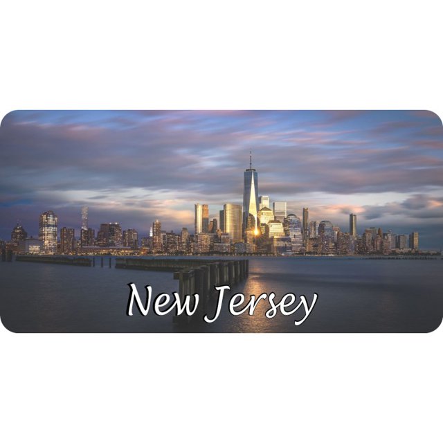 New Jersey City Scene Photo License Plate