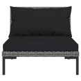 thumbnail image 2 of vidaXL 8 Piece Garden Lounge Set with Cushions Poly Rattan Dark Grey, 2 of 4