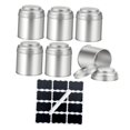 thumbnail image 3 of DOLITY 6x Tea Tin Canisters Easy to Clean Round Metal Loose Leaf Storage Containers Silver with stickers pen, 3 of 9