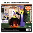 thumbnail image 3 of Occasions Halloween 5 Foot Inflatable Animated Witch With Cauldron, 3 of 7