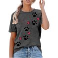 thumbnail image 2 of EQWLJWE Hauts d'Été pour Femmes Hauts pour Femmes Liquidation Femmes T-shirts à Col Rond Imprimés Mode Confortables Chemisiers Hauts pour Femme, 2 of 4