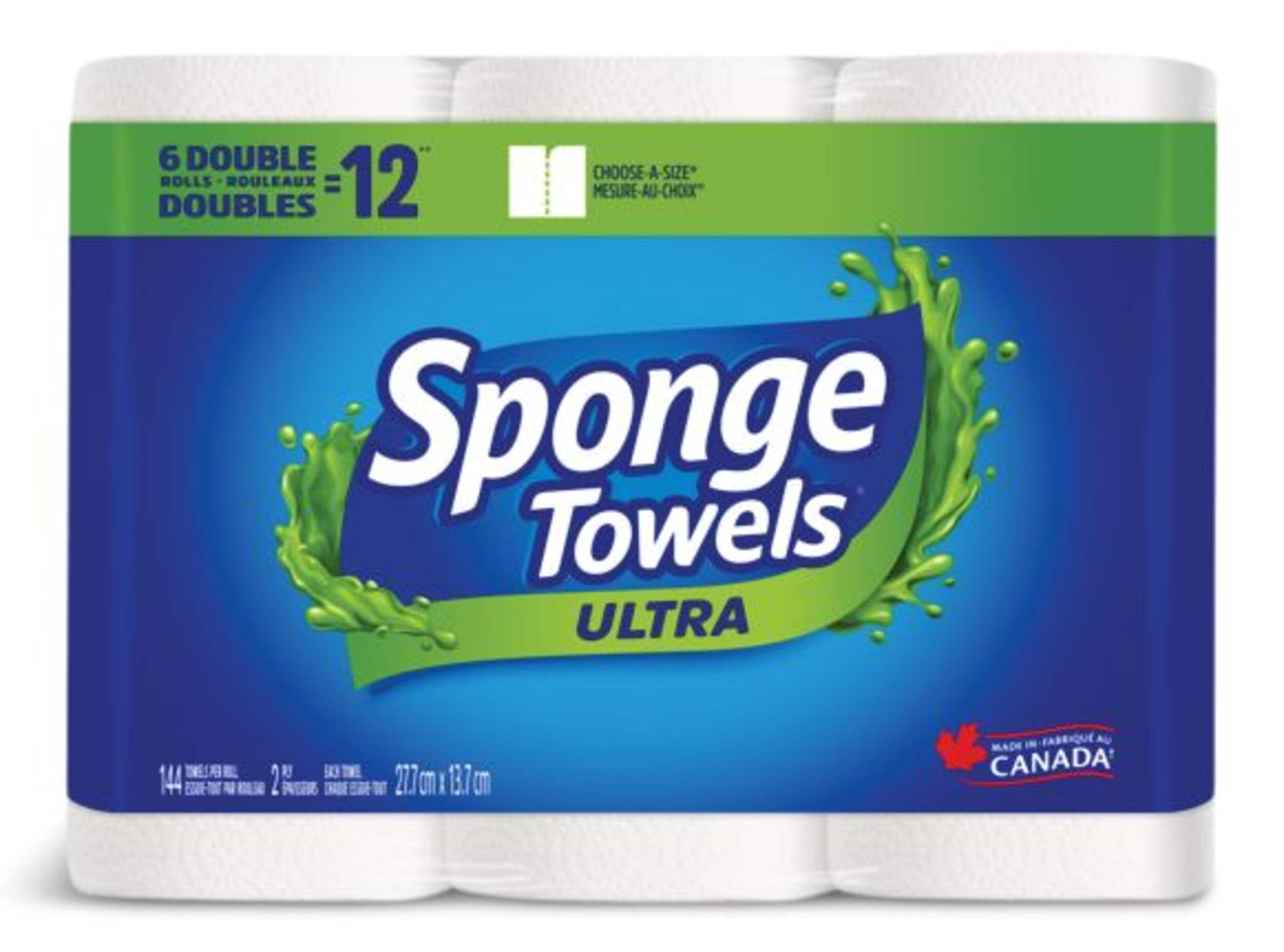 SpongeTowels Ultra Choose-A-Size Paper Towel, 2-ply, 6-pk