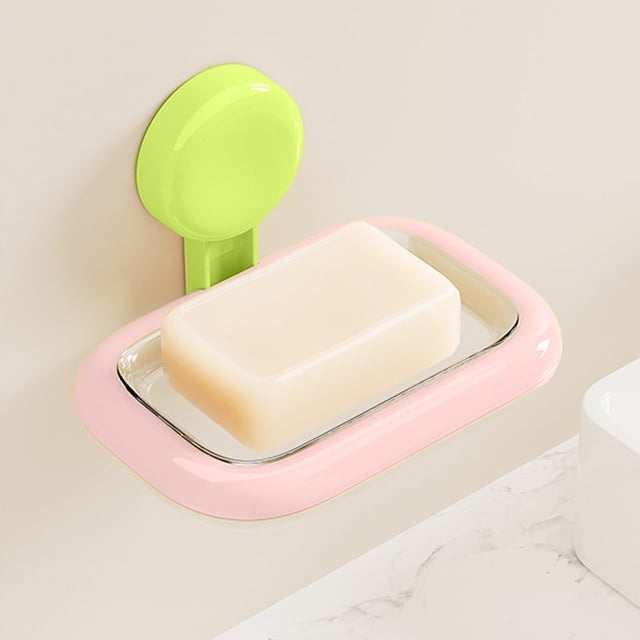 PRETXORVE Soap Household Bathroom Suction Cup Wall Mounted Non Perforated Soap Drainage Bathroom Storage Rack