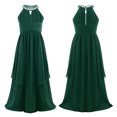 thumbnail image 4 of Miaeowve Robe de Fête Maxi en Chiffon à Paillettes pour Filles, Col Haut, Froncée, Robe de Bal de Mariage, Vert Armée 16, 4 of 6