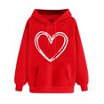 thumbnail image 1 of Plebaso Sweat à Capuche pour Femmes Mignon Cœur Manches Longues Décontracté avec Poches, 1 of 5