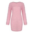 thumbnail image 4 of LUXUR Robe Chandail pour Femmes Chandail en Peluche Chandail à Manches Longues Mini Robes Ample en Molleton Rose P, 4 of 4