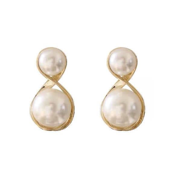 NETSENG White Japanese Real Pearl Earrings for Women - Stud Earrings Hypoallergenic Earrings with Genuine Cultured Pearls