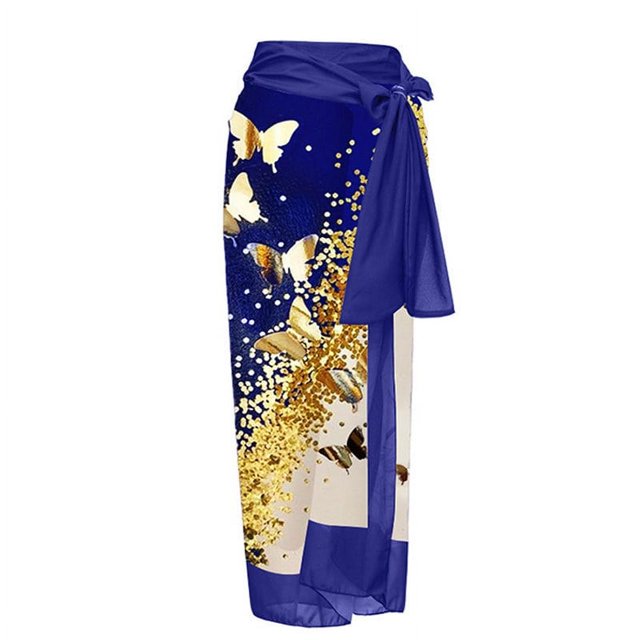 Nouvelle Robe de Plage Aguichant Imprimée Rétro Maillot de Bain Jupe Longue Tenue de Fête Tenue de Plage Été