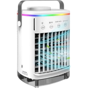 Portable air conditioner without exhaust hose - 3-in-1 - Fan - For bedroom & living room - 4 speeds - Air conditioning - Portable air cooler - LED lighting